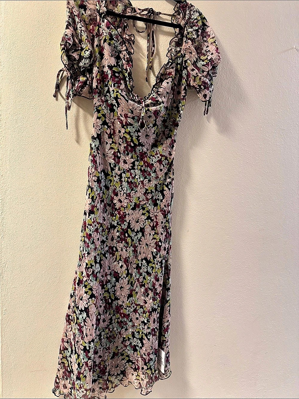 ASOS DESIGN Floral Maxi Dress in Black & Pink